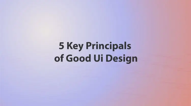 5 Key Principals Of Good Ui Design